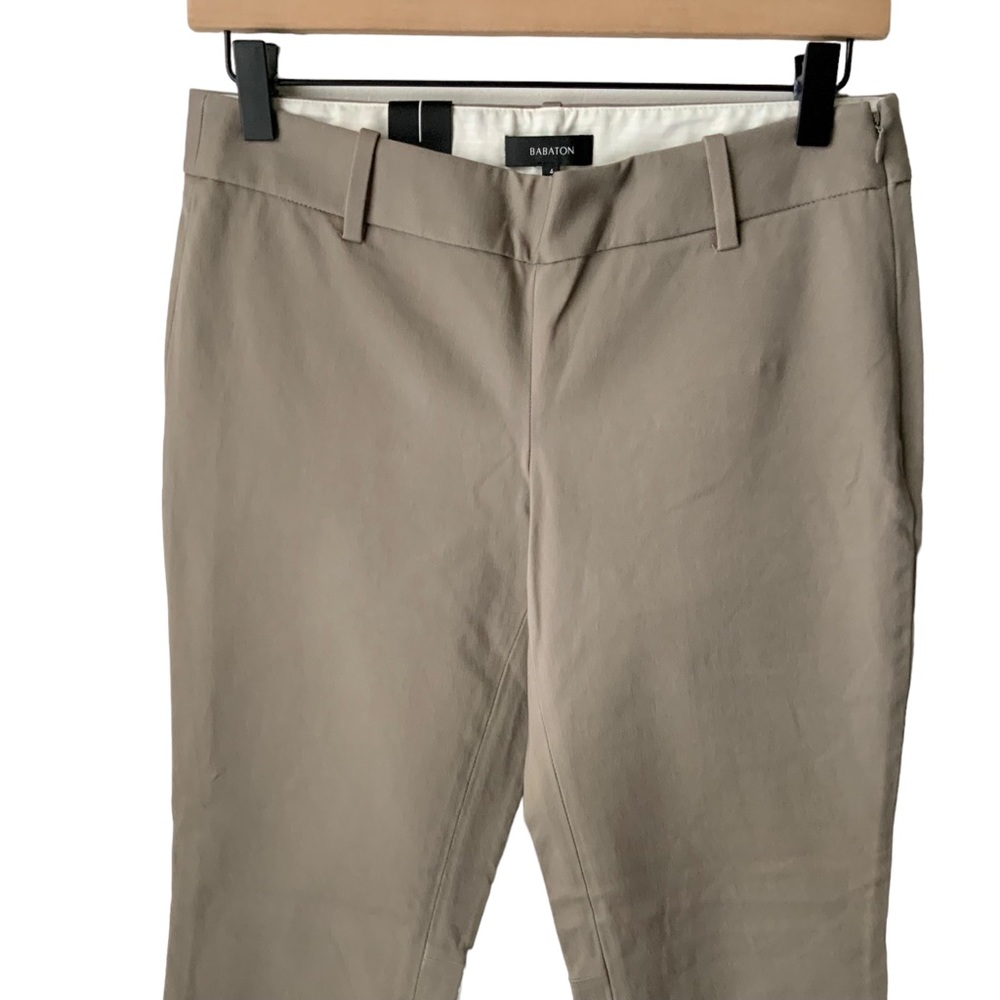 NWT ARITZIA Babaton Elliot Pants Grazer Slim Leg Grazer Brown Tan Khaki Size 4 - Picture 5 of 14